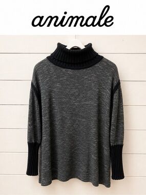 ANIMALE Turtleneck black & Gray sweater size 8